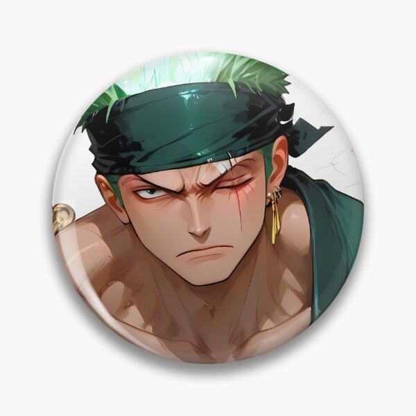 Item preview, Roronoa Zoro One Piece Fierce Green Hair Samurai Pose designed and sold by Zwjona.