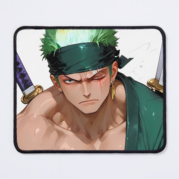 Item preview, Roronoa Zoro One Piece Fierce Green Hair Samurai Pose designed and sold by Zwjona.