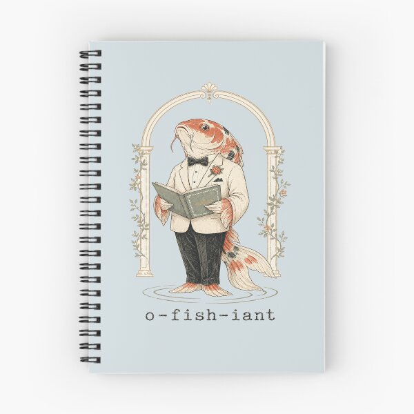 Item preview, O-fish-iant Koi Wedding Officiant Shirt, Mid Century Fish Art designed and sold by POD DYNASTY | Original Print On Demand T-Shirt Graphics.