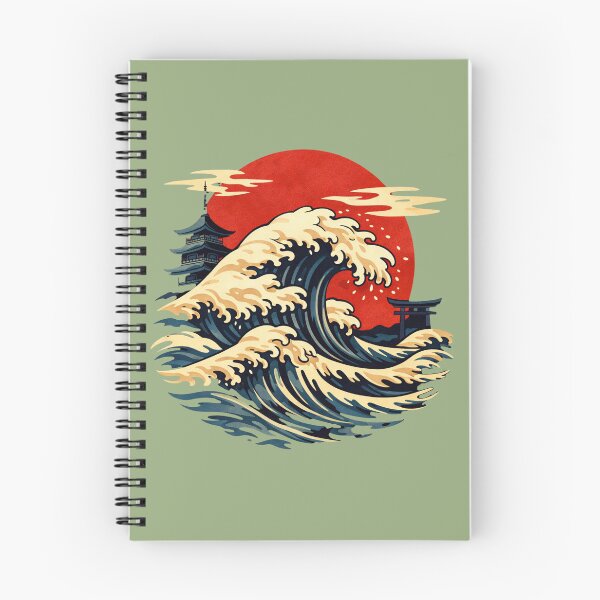 Item preview, Japanese Ukiyo-e Wave - Red Sunset designed and sold by Graphic Vibe Designs.