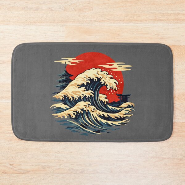 Item preview, Japanese Ukiyo-e Wave - Red Sunset designed and sold by Graphic Vibe Designs.