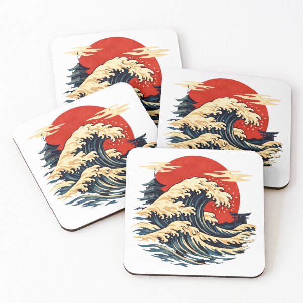 Item preview, Japanese Ukiyo-e Wave - Red Sunset designed and sold by Graphic Vibe Designs.
