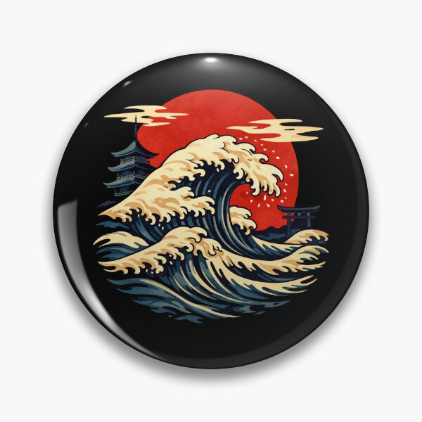 Item preview, Japanese Ukiyo-e Wave - Red Sunset designed and sold by Graphic Vibe Designs.