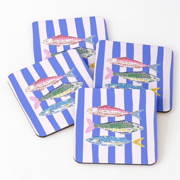Item preview, Sardines on Blue Stripes designed and sold by TheLoveShop.