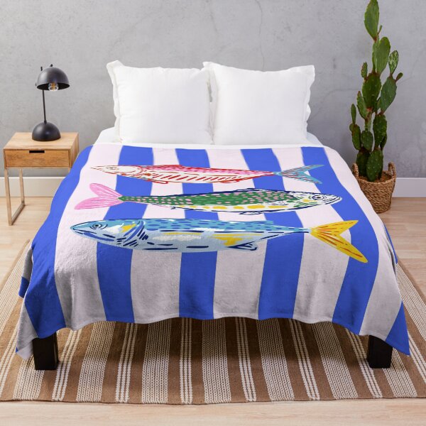 Item preview, Sardines on Blue Stripes designed and sold by TheLoveShop.
