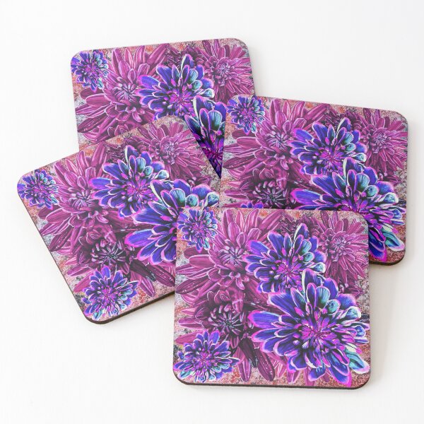 Item preview, Neon Pink Chrysanthemums Background 4 designed and sold by nastiaart.