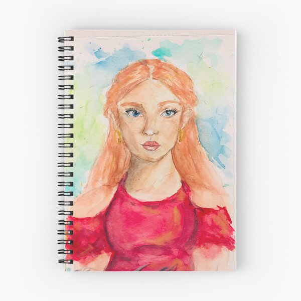 Item preview, Redhead Girl - Blue eyes portrait Ilustration designed and sold by lilylightstudio.