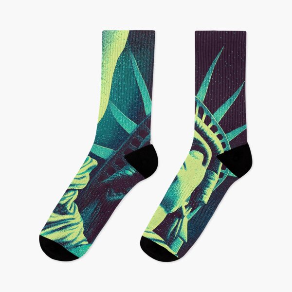 Item preview, Neon Halftone Statue of Liberty designed and sold by ClubVacay.