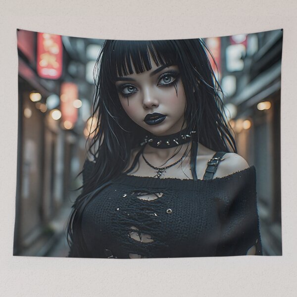 Item preview, Hot Halloween Anime Goth Girl Waifu 280 designed and sold by Your New Fixation.