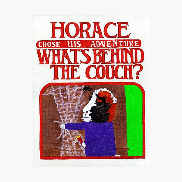 Artikelvorschau, Meerschweinchen und Bücher – Horace wählte sein Abenteuer – Was verbirgt sich hinter der Couch? entworfen und verkauft von Guinea Pigs and Books.