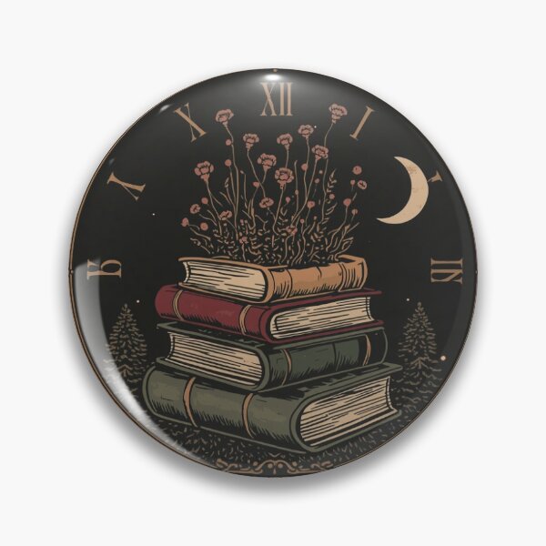 Item preview, Dark Academia Vintage Books Clock Emblem designed and sold by pupuhkinanti.