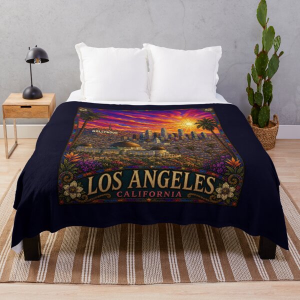 Item preview, Los Angeles Stained Glass Art | Griffiths Observatory | Downtown LA Skyline | Colorful Sunset Wall Art designed and sold by Swanny's Custom T-shirt and Gift Designs.