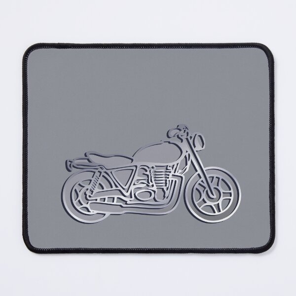 Item preview, Line Drawn Silver Grey Motorbike with Dark Grey Background designed and sold by Adamo-illustration.