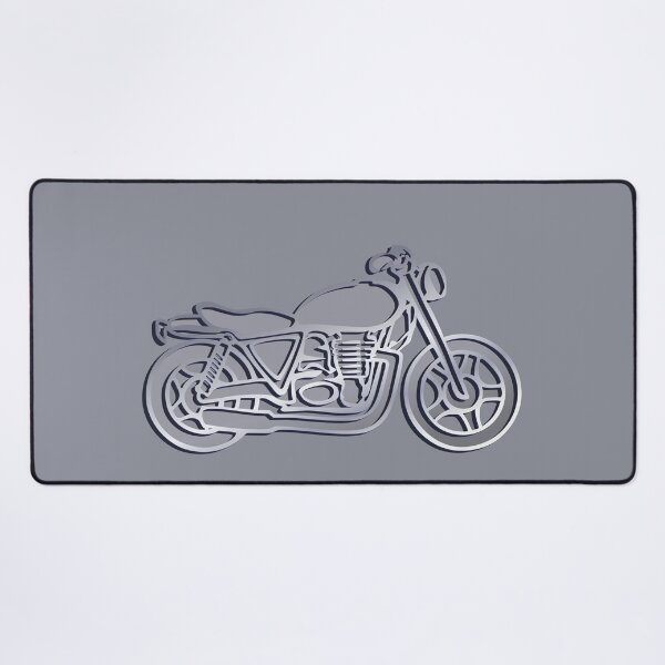 Item preview, Line Drawn Silver Grey Motorbike with Dark Grey Background designed and sold by Adamo-illustration.