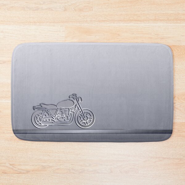 Item preview, Line Drawn Silver Grey Motorbike with Dark Grey Background designed and sold by Adamo-illustration.