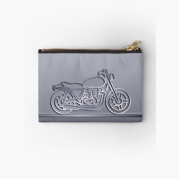 Artikelvorschau, Strichzeichnung eines silbergrauen Motorrads auf dunkelgrauem Hintergrund entworfen und verkauft von Adamo-illustration.