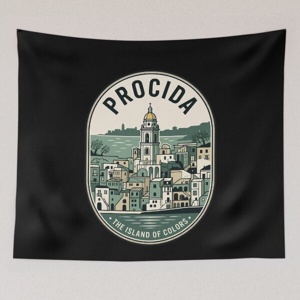Item preview, Procida Italy Island of Colors Vintage Travel Emblem designed and sold by k3rstman1.