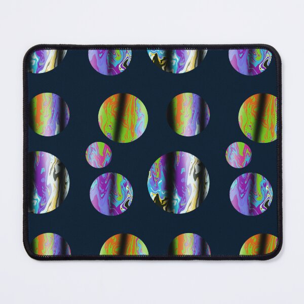 Item preview, Colourful marbled circle seamless pattern,Abstract planet digital paper,navy background. designed and sold by RuwaDesignArt.