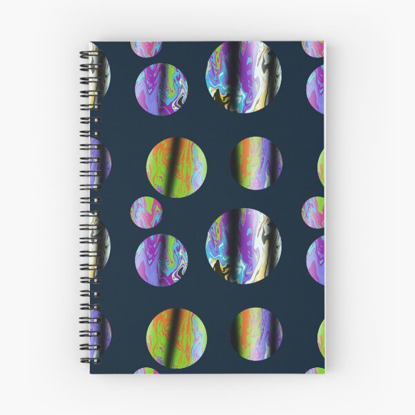 Item preview, Colourful marbled circle seamless pattern,Abstract planet digital paper,navy background. designed and sold by RuwaDesignArt.
