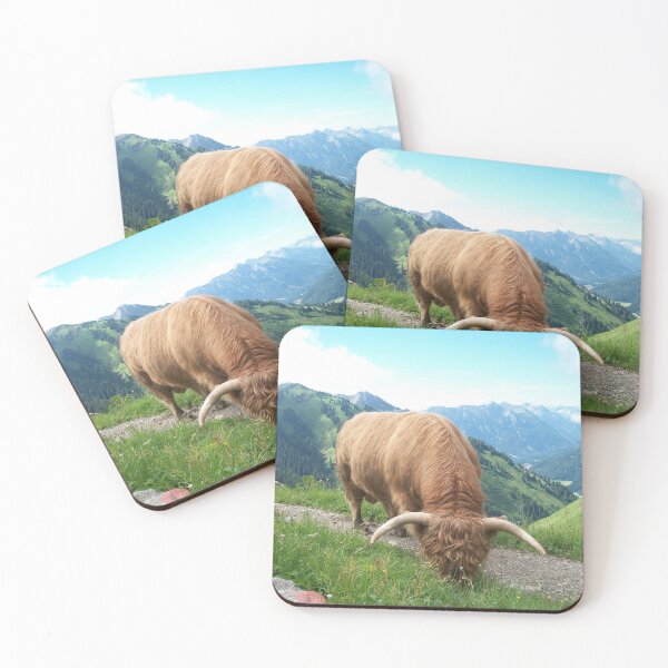 Item preview, Highland Cow Grazing in the Austrian Alps designed and sold by tori-champagne.