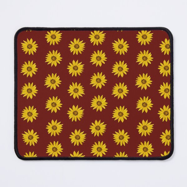 Item preview, Art Nouveau Dense Sunflower Toss Burgundy | Watercolor Botanical Pattern designed and sold by CaroStudioTX.