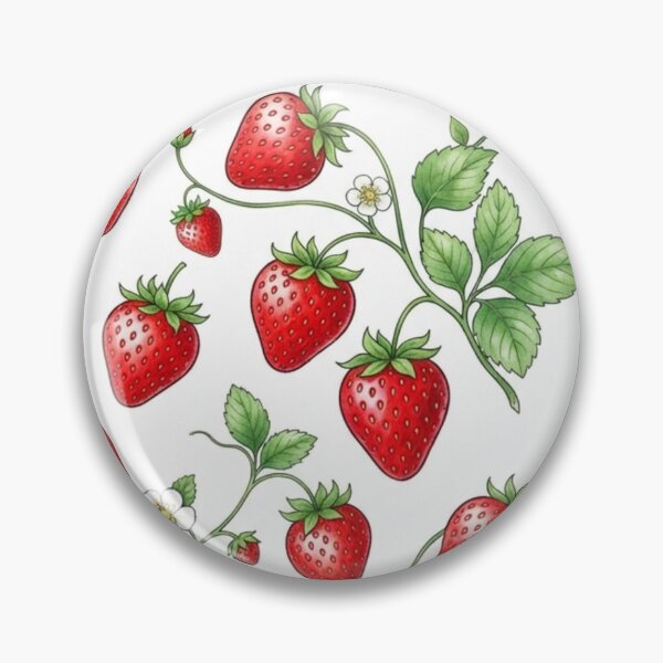Item preview, Strawberry Botanical Pattern - Vibrant Fruit Art designed and sold by Golden Threads Studio.