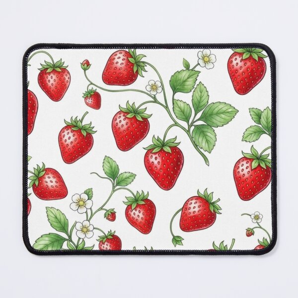Item preview, Strawberry Botanical Pattern - Vibrant Fruit Art designed and sold by Golden Threads Studio.