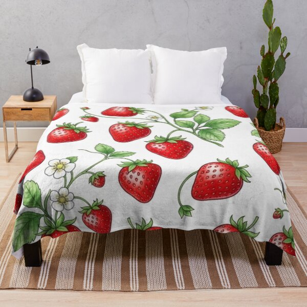 Item preview, Strawberry Botanical Pattern - Vibrant Fruit Art designed and sold by Golden Threads Studio.
