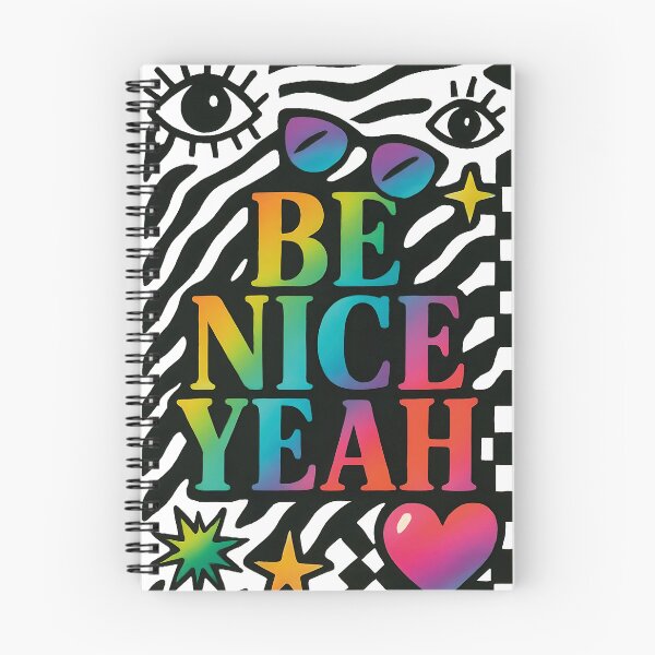 Item preview, Be Nice Yeah Retro Rainbow Typography designed and sold by daldadesign.