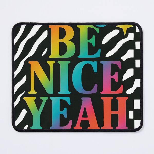 Item preview, Be Nice Yeah Retro Rainbow Typography designed and sold by daldadesign.