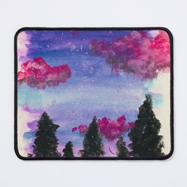 Item preview, Twilight Pines - Pink Clouds & Starry Sky designed and sold by lilylightstudio.