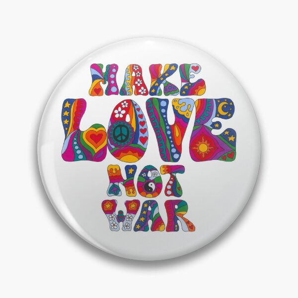 Item preview, Psychedelic Love Not War Art White– Retro Hippie Rainbow Groovy Peace Design designed and sold by Kellie Espie Art.