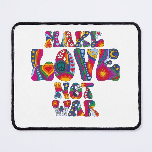 Item preview, Psychedelic Love Not War Art White– Retro Hippie Rainbow Groovy Peace Design designed and sold by Kellie Espie Art.