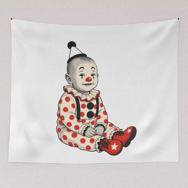 Artikelvorschau, Clown Baby — Funny Vintage Clown Character Sticker Art entworfen und verkauft von monolithstudio.