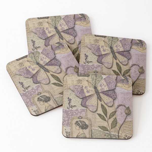 Item preview, Vintage Purple Butterfly Botanical Collage designed and sold by LachlanProwse.