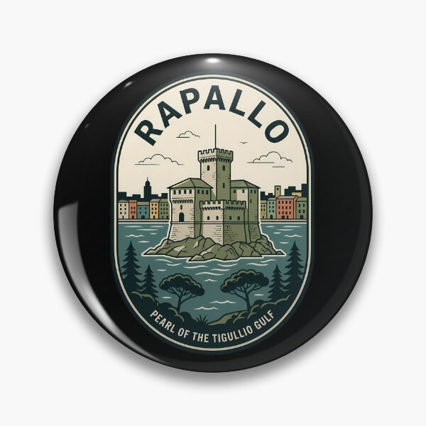 Item preview, Rapallo Italy Coastal Castle Vintage Travel Emblem designed and sold by k3rstman1.