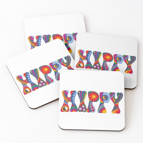 Item preview, Psychedelic Hippy Art White– Retro Hippie Rainbow Groovy Peace Design designed and sold by Kellie Espie Art.