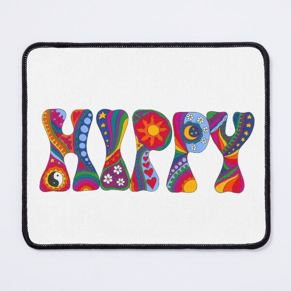 Item preview, Psychedelic Hippy Art White– Retro Hippie Rainbow Groovy Peace Design designed and sold by Kellie Espie Art.