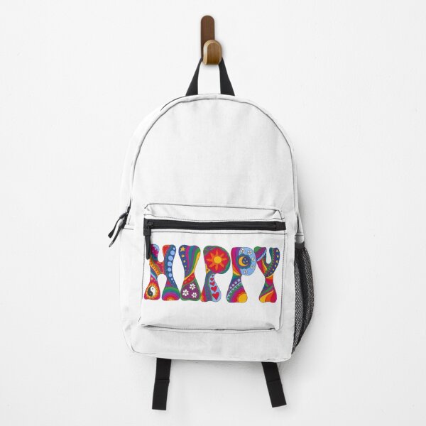 Item preview, Psychedelic Hippy Art White– Retro Hippie Rainbow Groovy Peace Design designed and sold by Kellie Espie Art.