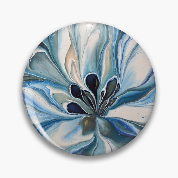 Item preview, Blue Green Fluid Art Abstract Flower designed and sold by daldadesign.
