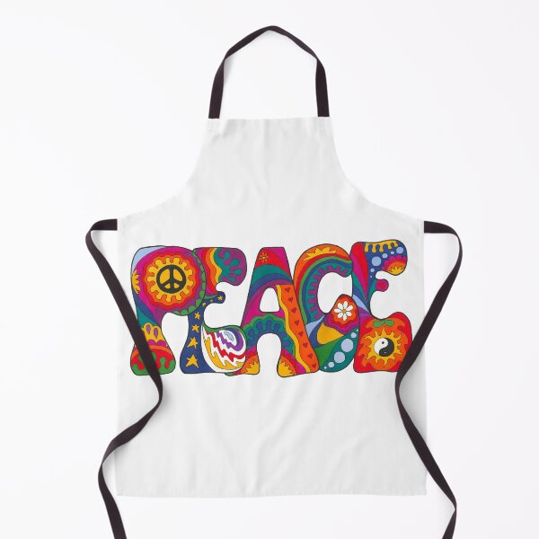 Item preview, Psychedelic Peace Word Art Light White – Retro Hippie Rainbow Groovy Peace Design designed and sold by Kellie Espie Art.