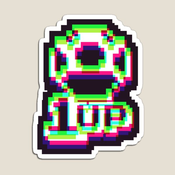 Item preview, 1up Mushroom Synthwave Pattern 2 - Dark designed and sold by animinimal.