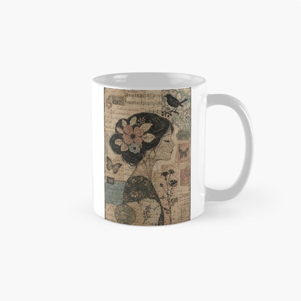Item preview, Vintage Floral Woman Silhouette Collage designed and sold by LachlanProwse.