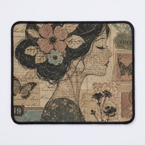 Item preview, Vintage Floral Woman Silhouette Collage designed and sold by LachlanProwse.
