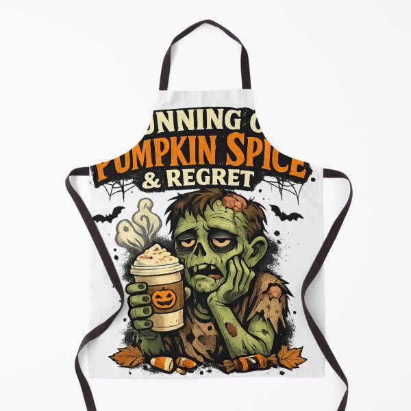 Item preview, Running on Pumpkin Spice & Regret – Funny Zombie Halloween Design designed and sold by Shadowframe Studios.