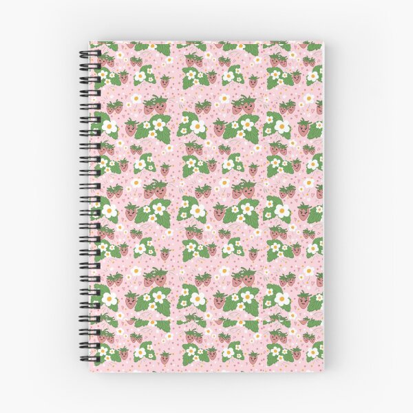 Item preview, Strawberry Friends Pink Flowers and Leaves designed and sold by TwistedOakArt.