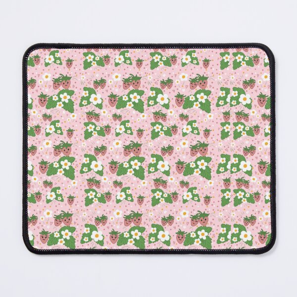 Item preview, Strawberry Friends Pink Flowers and Leaves designed and sold by TwistedOakArt.