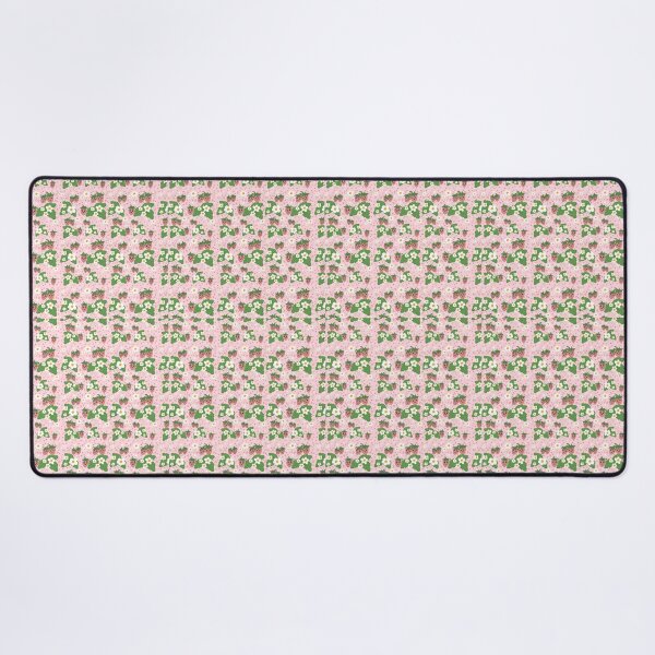 Item preview, Strawberry Friends Pink Flowers and Leaves designed and sold by TwistedOakArt.