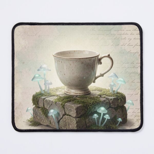 Item preview, Glowing Blue Mushrooms and Mossy Teacup Fantasy Scene designed and sold by Designs By Ms Mal_Tas.
