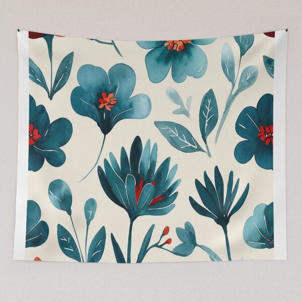 Item preview, Blue floral background designed and sold by saly55887.